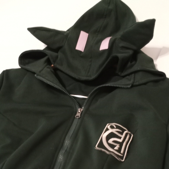 Nanami Chiaki Cosplay Green Long Sleeve Jacket with ears on hoodie US Size SMALL - Picture 6 of 7